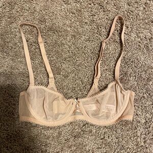 Victoria's Secret Lace Underwire Mesh Bra - Powder Pink